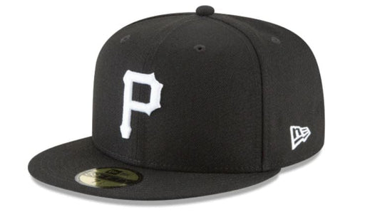 New Era Fitted Hat Pittsburgh Pirates New Era Black White Collection 59FIFTY Fitted Hat