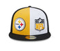 New Era Fitted Hat Pittsburgh Steelers New Era Gold/Black 2023 Sideline 59FIFTY Fitted Hat - Men's