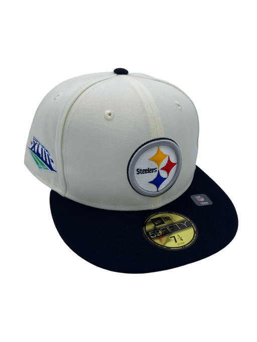 Pittsburgh Steelers New Era Off White Retro Side Patch 59FIFTY Fitted Hat