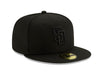 San Diego Padres New Era Black on Black Collection 59FIFTY Fitted Hat