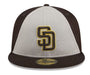 New Era Fitted Hat San Diego Padres New Era Brown/Gray 2024 Batting Practice Custom 59FIFTY Fitted Hat - Men's