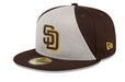 New Era Fitted Hat San Diego Padres New Era Brown/Gray 2024 Batting Practice Custom 59FIFTY Fitted Hat - Men's