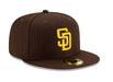 New Era Fitted Hat San Diego Padres New Era Brown On Field 59FIFTY Fitted Hat