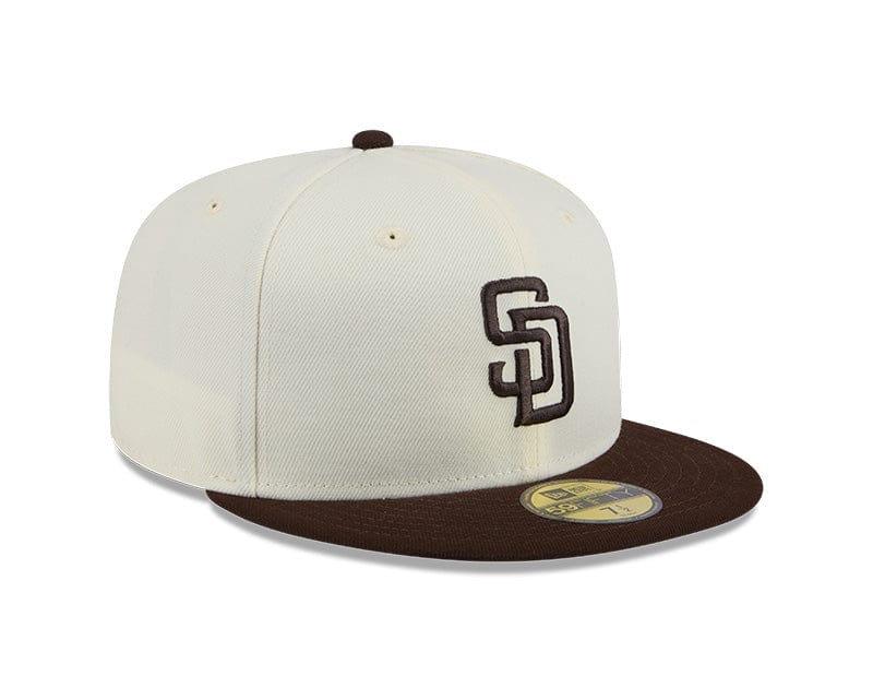 New Era Fitted Hat San Diego Padres New Era Chrome/Brown 2 Tone 59FIFTY Fitted Hat