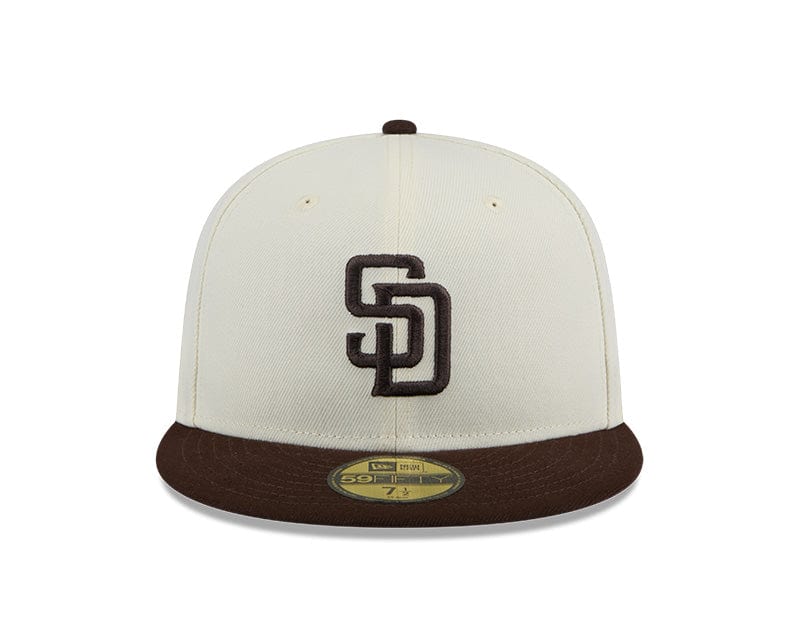 New Era Fitted Hat San Diego Padres New Era Chrome/Brown 2 Tone 59FIFTY Fitted Hat