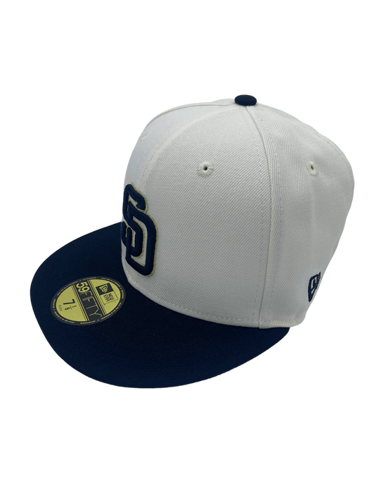 New Era San Diego Padres Retro Script 59FIFTY Cap - White - 7-1/2 - Men