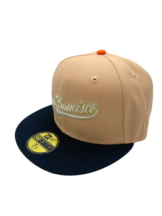 New Era Fitted Hat San Francisco Giants New Era Tan/Black Mr. 24 Custom Side Patch 59FIFTY Fitted Hat - Men's