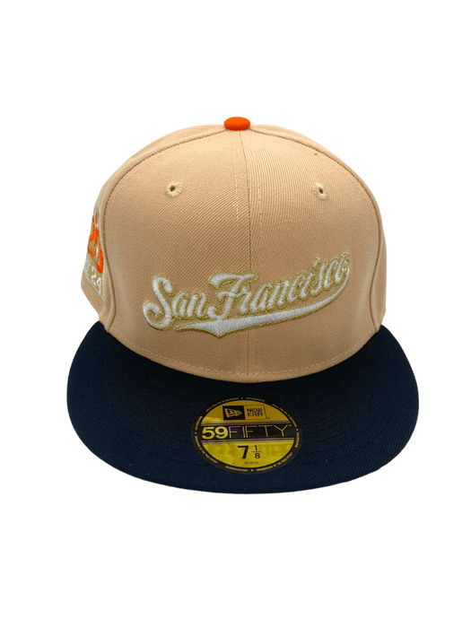 New Era Fitted Hat San Francisco Giants New Era Tan/Black Mr. 24 Custom Side Patch 59FIFTY Fitted Hat - Men's