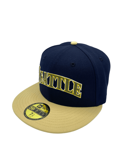 Seattle Mariners New Era Navy/Gold Custom Side Patch 59FIFTY Fitted Hat - Men's