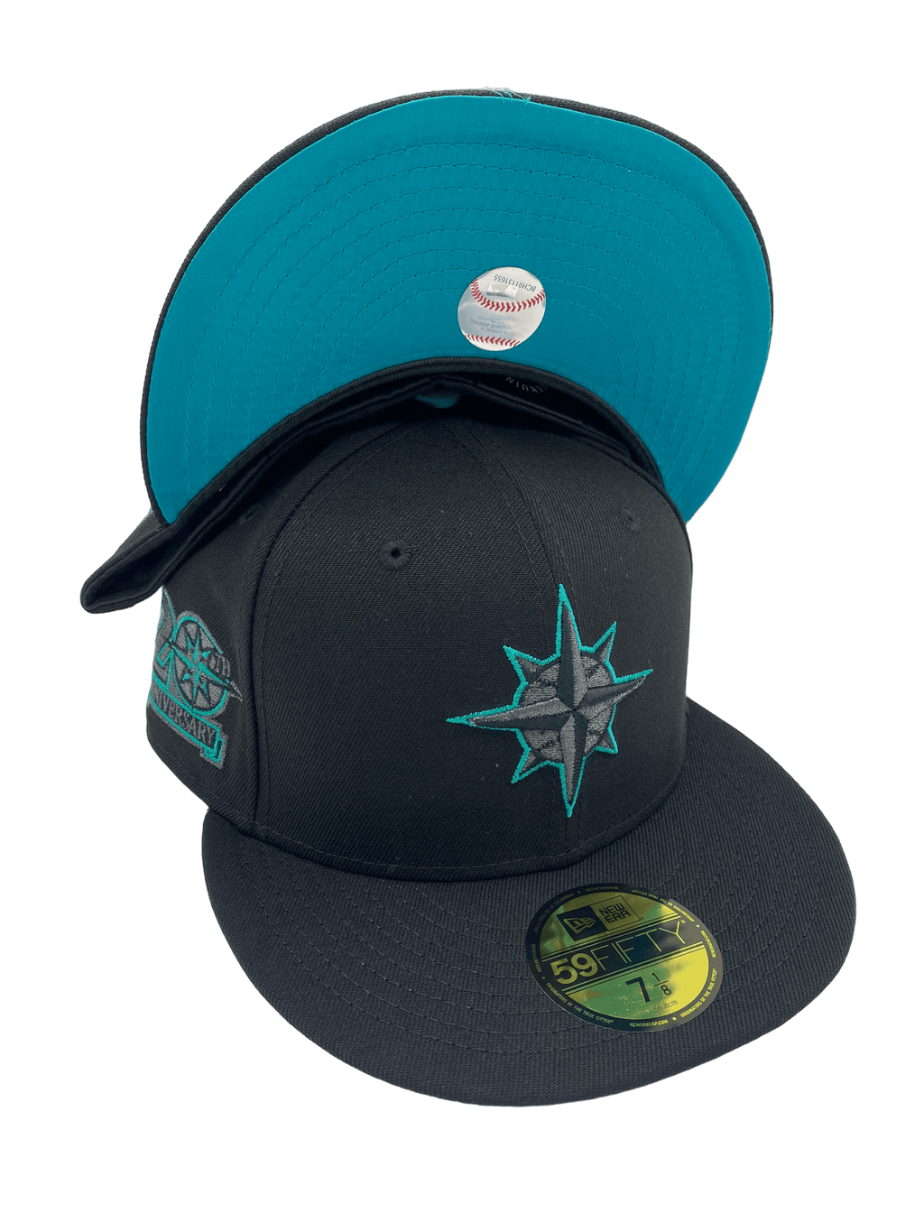  New Era 59Fifty Hat Seattle Mariners Black on Black Fitted Cap  11591102 (7 3/8) : Sports & Outdoors