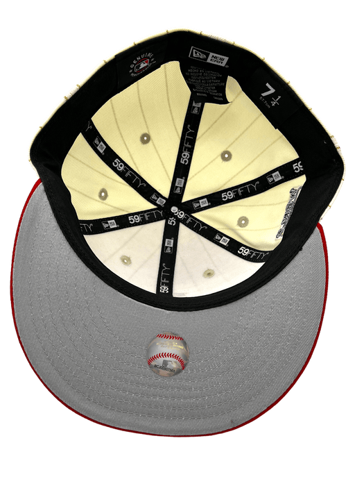New Era Fitted Hat St. Louis Cardinals New Era Chrome Historic Pinstripe Side Patch 59FIFTY Fitted Hat - Men's