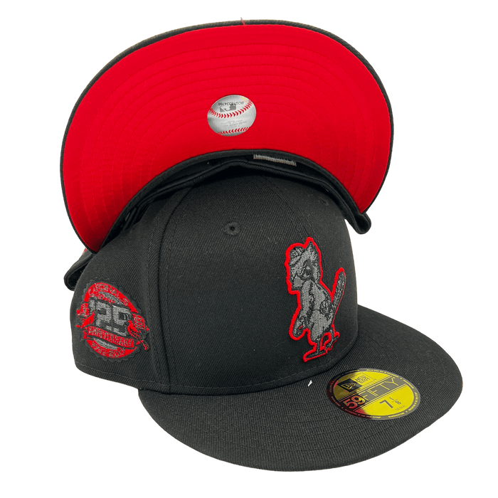 St. Louis Cardinals New Era Pi Black Metallic Side Patch 59FIFTY Fitted Hat, 7 1/4 / Black