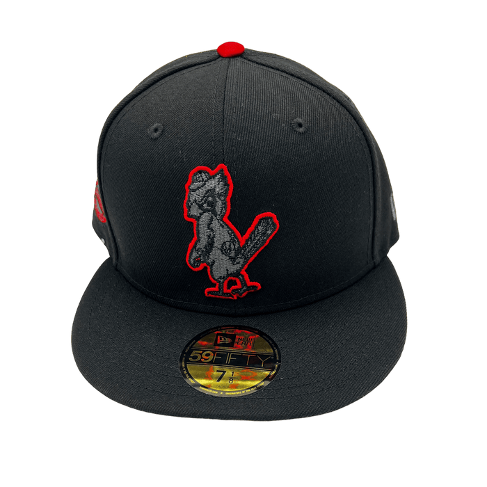 St. Louis Cardinals New Era Pi Black Metallic Side Patch 59FIFTY Fitted Hat, 7 1/4 / Black