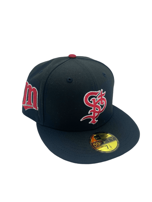 New Era Fitted Hat St. Paul Saints New Era Black Custom The Pipeline Side Patch 59FIFTY Fitted Hat