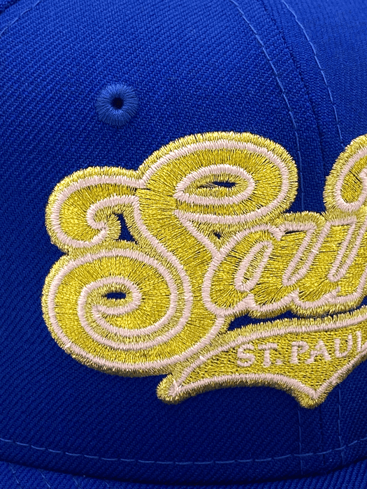 New Era Fitted Hat St. Paul Saints New Era Blue Script Pinky Custom 59FIFTY Fitted Hat - Men's