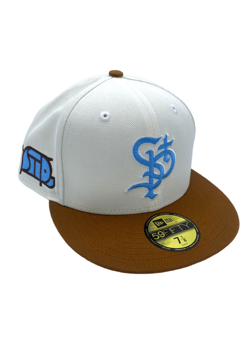 New Era Fitted Hat St. Paul Saints New Era Chrome/Brown Custom Side Patch 59FIFTY Fitted Hat