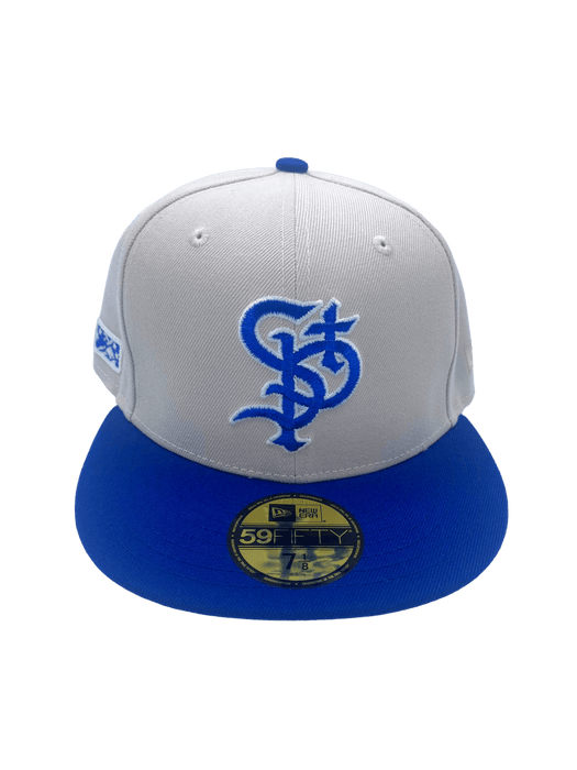St. Paul Saints New Era Gray/Blue S Wax Custom Side Patch 59FIFTY Fitted Hat