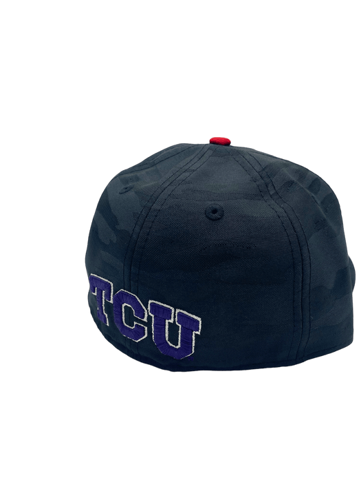 New Era Fitted Hat TCU Horned Frogs New Era Black Camo Custom 59FIFTY Fitted Hat - Men's