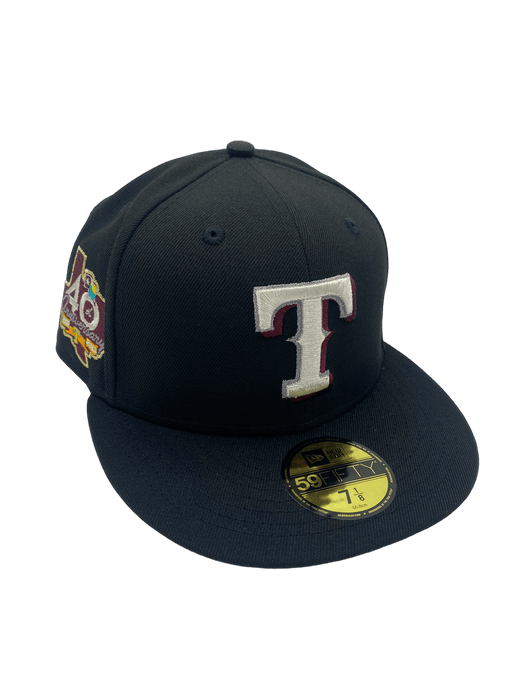 Texas Rangers New Era Black Custom Gamer Pack Side Patch 59FIFTY Fitted Hat, 7 5/8 / Black
