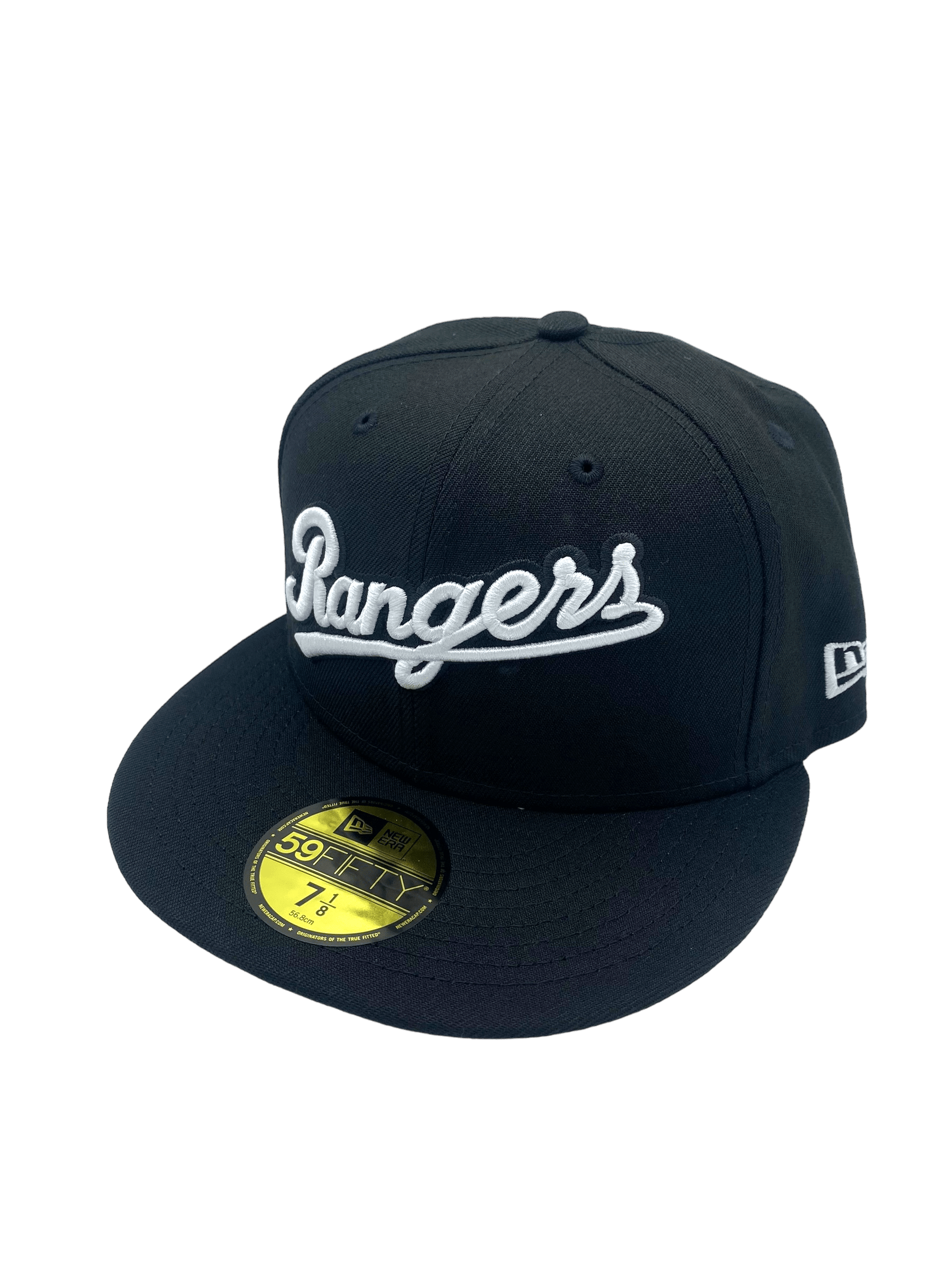 Texas Rangers New Era Black/White Scripts 59FIFTY Fitted Hat - Men's ...
