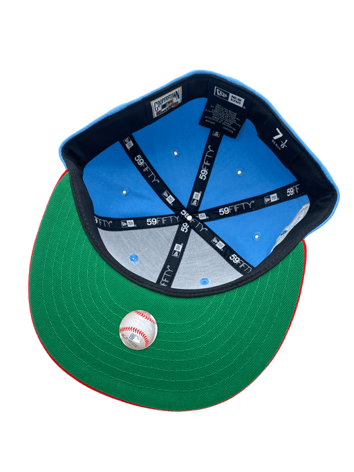 New Era Fitted Hat Texas Rangers New Era Blue Champions Custom Side Patch 59FIFTY Fitted Hat - Men's