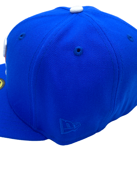Texas Rangers New Era Blue Custom Combo Side Patch 59FIFTY Fitted Hat - Men's
