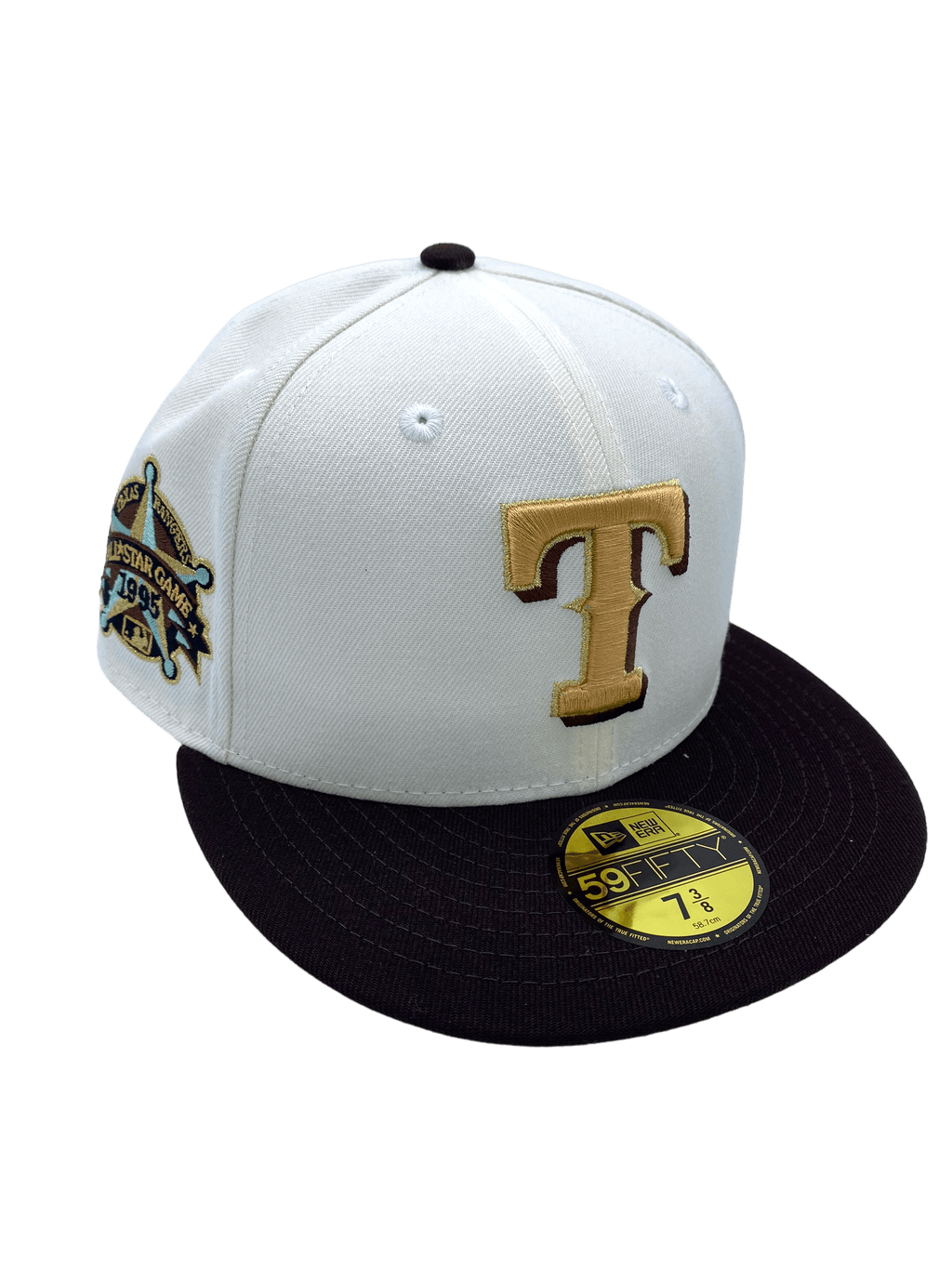 Texas Rangers New Era Chrome/Brown Custom Side Patch 59FIFTY Fitted Hat, 7 3/8 / Chrome/Brown