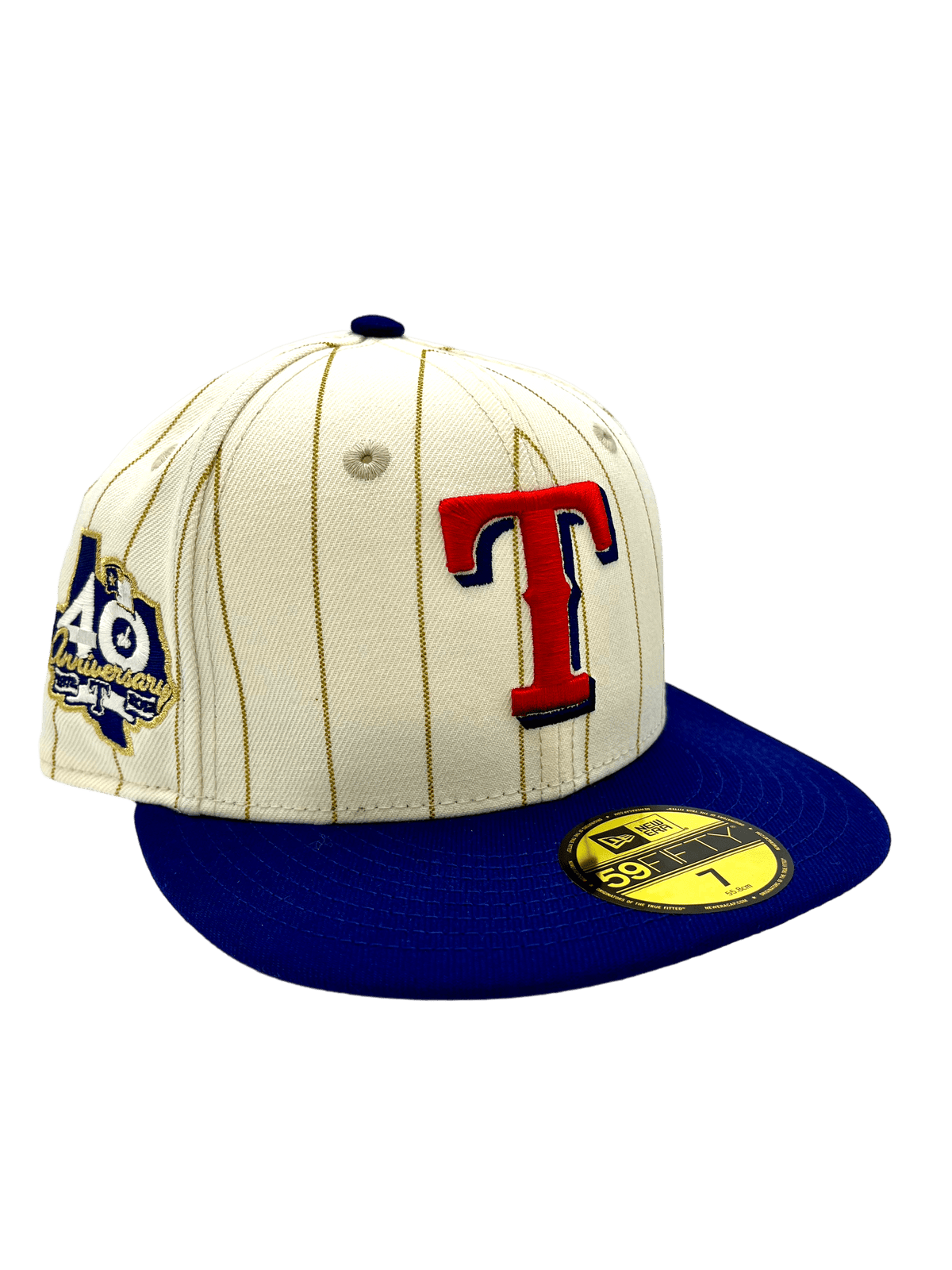 Texas Rangers New Era Chrome Historic Pinstripe Side Patch 59FIFTY Fit