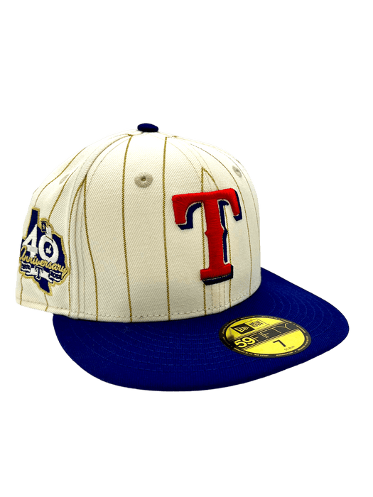 Texas Rangers New Era Chrome Historic Pinstripe Side Patch 59FIFTY Fitted Hat - Men's