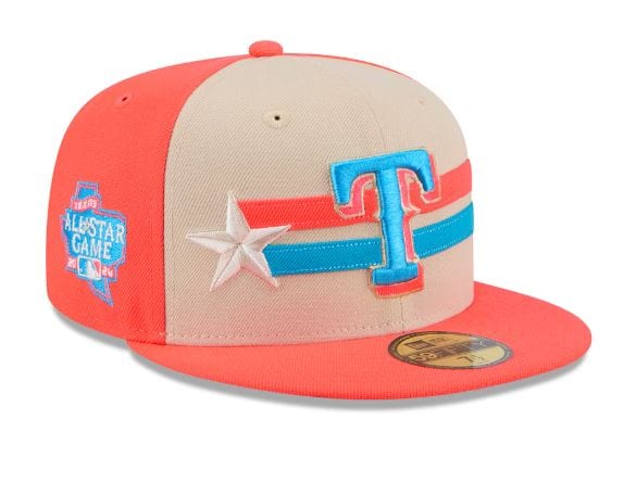 New Era Fitted Hat Texas Rangers New Era Cream 2024 MLB All Star Game Side Patch 59FIFTY Fitted Hat - Men's