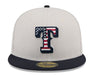 Texas Rangers New Era Khaki/Black 2024 July 4th Official On Field Side Patch 59FIFTY Fitted Hat