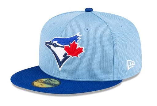 New Era Fitted Hat Toronto Blue Jays New Era Blue 2024 Batting Practice Custom 59FIFTY Fitted Hat - Men's