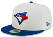 New Era Fitted Hat Toronto Blue Jays New Era Off White Retro Side Patch 59FIFTY Fitted Hat