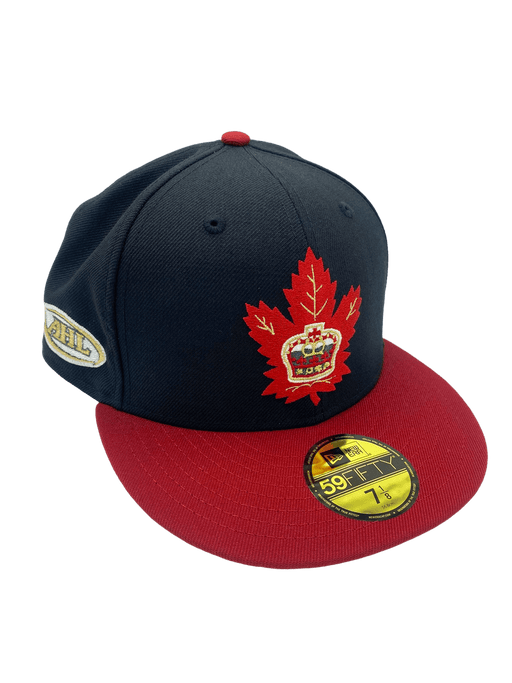 New Era Fitted Hat Toronto Marlies New Era Black/Red AHL Custom Side Patch 59FIFTY Fitted Hat - Men's