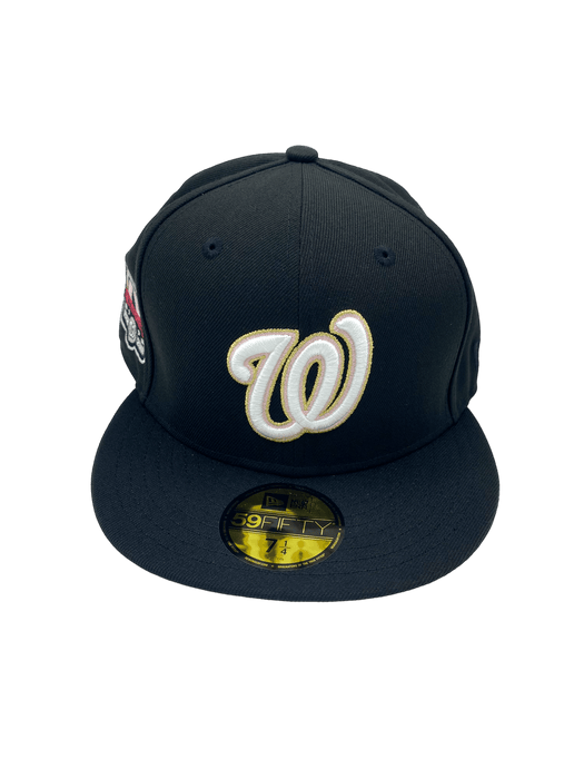 Washington Nationals New Era Black Pinky Custom Side Patch 59FIFTY Fitted Hat, 7 5/8 / Black