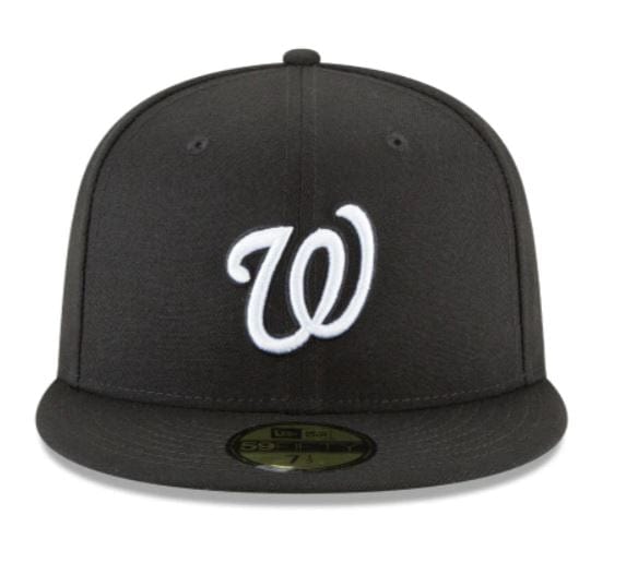 Washington Nationals New Era Black and White Collection 59FIFTY Fitted Hat