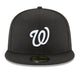New Era Fitted Hat Washington Nationals New Era Black White Collection 59FIFTY Fitted Hat