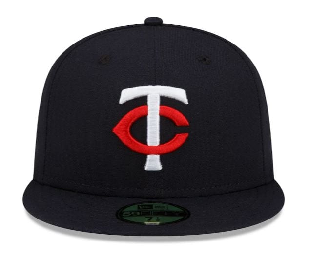 New Era Fitted Hat Youth Minnesota Twins New Era Navy Home On Field 59FIFTY Fitted Hat