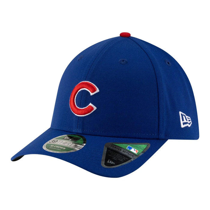New Era Flex Fit Hat Adult Chicago Cubs New Era Blue Player Replica 39THIRTY M-Crown Flex Hat - Men's