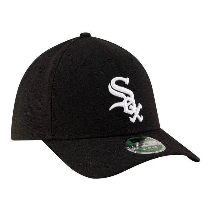 New Era Flex Fit Hat Adult Chicago White Sox New Era Black Player Replica 39THIRTY M-Crown Flex Hat - Men's