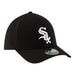 New Era Flex Fit Hat Adult Chicago White Sox New Era Black Player Replica 39THIRTY M-Crown Flex Hat - Men's