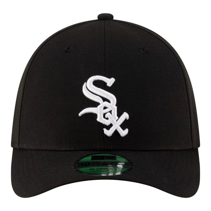 New Era Flex Fit Hat Adult Chicago White Sox New Era Black Player Replica 39THIRTY M-Crown Flex Hat - Men's