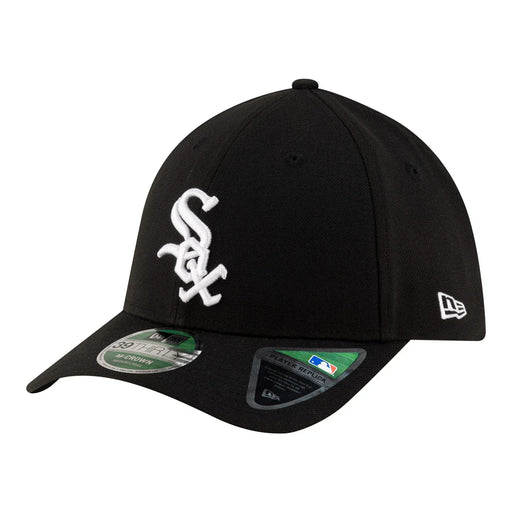New Era Flex Fit Hat Adult Chicago White Sox New Era Black Player Replica 39THIRTY M-Crown Flex Hat - Men's