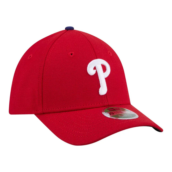 New Era Flex Fit Hat Adult Philadelphia Phillies New Era Red Player Replica 39THIRTY M-Crown Flex Hat - Men's