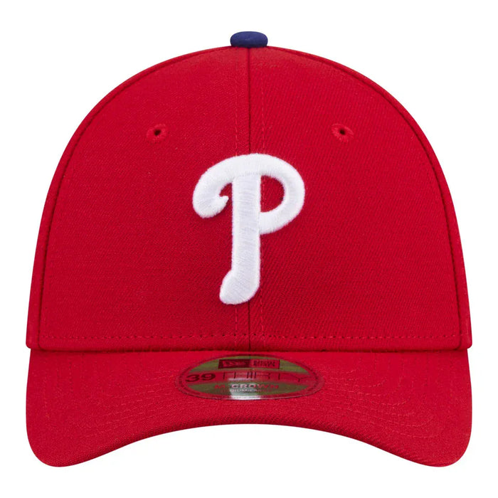 New Era Flex Fit Hat Adult Philadelphia Phillies New Era Red Player Replica 39THIRTY M-Crown Flex Hat - Men's