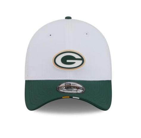 Adult Green Bay Packers New Era 2025 White NFL Training Camp 39THIRTY Flex Fit Hat - Men's