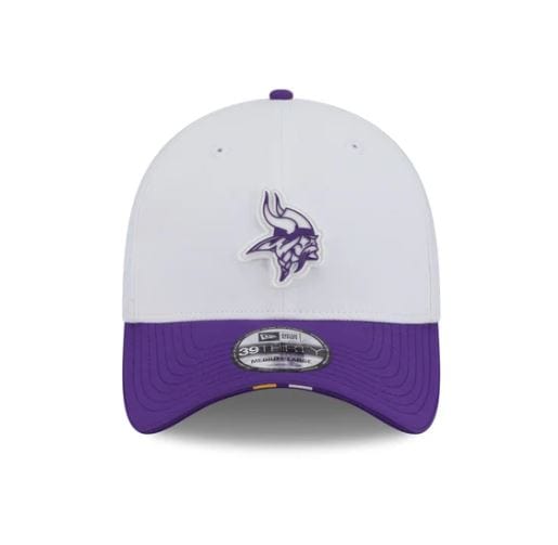 Adult Minnesota Vikings New Era 2025 White NFL Training Camp 39THIRTY Flex Fit Hat - Men's