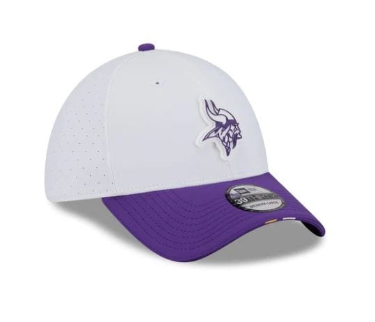 Adult Minnesota Vikings New Era 2025 White NFL Training Camp 39THIRTY Flex Fit Hat - Men's