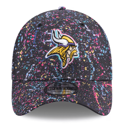 Adult Minnesota Vikings New Era Black 2025 NFL Crucial Catch 39THIRTY Flex Fit Hat - Men's