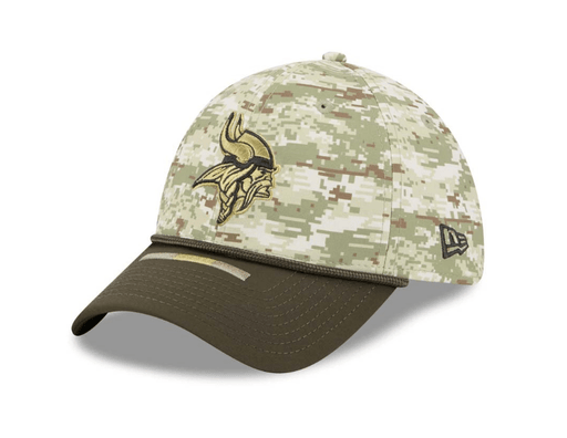 New Era Flex Hat Adult Minnesota Vikings New Era Camo 2025 NFL Salute to Service 39THIRTY Flex Fit Hat - Men's